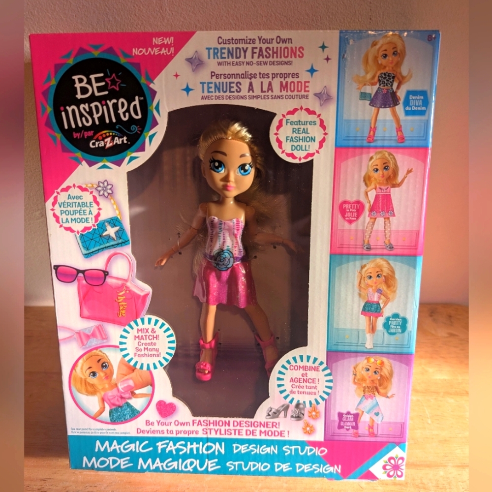 Pink and Yellow Fashion Doll Playset with Accessories